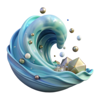 impressive creative Ocean Wave 3d Render Transparent for Game Development original png