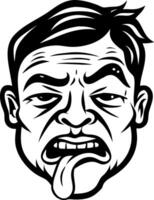 Funky Face Illustration with Distorted Expression for Unique Tattoo and Art Projects vector