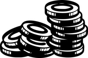 Stack of Silhouette Coins for Financial Graphics and Business Illustrations vector