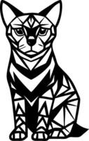 Stylized Geometric Cat Illustration for Creative Design Projects and Crafts vector