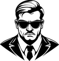 Stylish Businessman Portrait with Sunglasses in Black and White Graphic Design vector