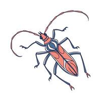 Creative Assassin Bug Graphic on White vector