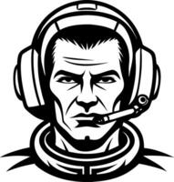 Astronaut Headshot Graphic Ideal for Space-Themed Designs and Merchandise vector