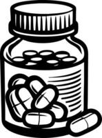 Illustration of Medicine Bottle with Pills for Health and Wellness Designs vector