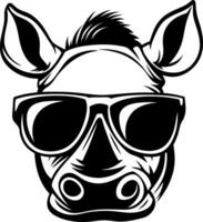Stylish Sunglasses Wearing Pig Head Illustration for Fun Designs and Graphics vector