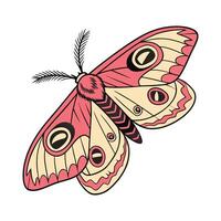 Creative Automeris Io Moth Illustration on White vector