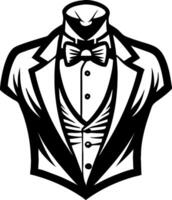 Elegant Tuxedo Vest and Bow Tie Design for Wedding Invitations and Formal Events vector