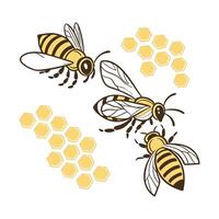 Bees Group Design on White Background vector