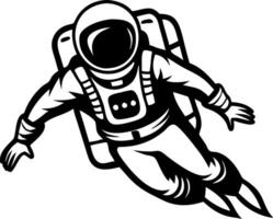 Astronaut in Space with Jetpack Illustration for Creative Projects and Designs vector