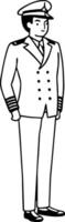 Airline Pilot Standing Illustration for Kids Coloring Book or Educational Materials vector