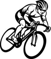 Dynamic Cyclist Illustration Perfect for Sports Branding and Active Lifestyle Design vector