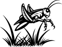 Dynamic Jumping Grasshopper Illustration for Tattoo Design and Creative Projects vector