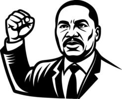 Powerful Black and White Portrait of a Civil Rights Leader with Raised Fist for Inspiration vector