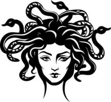 Medusa Illustration with Snakes for Tattoo Design and Fantasy Art Projects vector