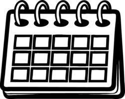 Illustration of a Desk Calendar with Spiral Binding Designed for Organizational Use vector