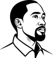 Stylized Male Portrait with Beard in Profile View Ideal for Graphic Design and Tattoo Art vector