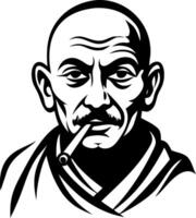 Stylized Portrait of a Thoughtful Historical Figure with a Pipe for Art Projects vector