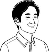 Minimalist Male Portrait Illustration for Branding Personal Projects and Design Use vector