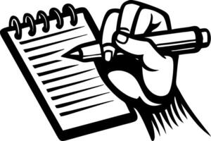 Hand Writing in Notebook with Pencil Illustration for Creative Projects and Designs vector