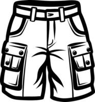 Stylish Cargo Shorts Design Ideal for Fashion Graphics and Apparel Projects vector