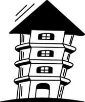 Whimsical Leaning Tower Illustration Ideal for Childrens Books and Creative Projects vector