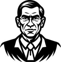 Vintage Men in Suit Retro Monochrome Portrait Ideal for Tattoo Designs or Graphic Art Projects vector