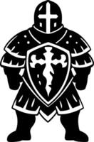 Knight in Armor Design for Fantasy Themes and Medieval Artwork Applications vector