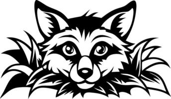 Intricate Fox Face Emerging from Foliage for Nature Inspired Designs and Illustrations vector
