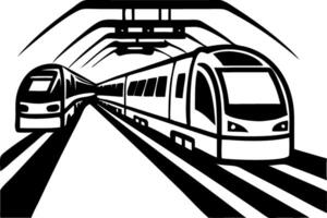 Modern Train Illustration in Tunnel for Transportation Design Projects and Creative Use vector