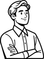 Confident Young Man with Folded Arms Illustration for Personal Branding and Marketing vector