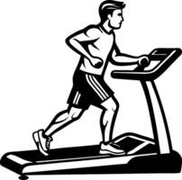 Dynamic Male Runner Exercising on Treadmill in Sporty Attire for Fitness and Gym Themes vector