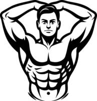 Muscular Man Pose Artwork for Fitness Branding and Graphic Design Projects vector
