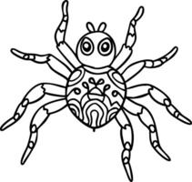 Detailed Intricate Spider Design Ideal for Tattoo Art and Coloring Book Pages vector