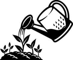 Watering Can Nurturing Seedlings in Garden for Growth and Sustainability Themes vector