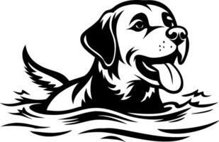 Happy Labrador Retriever Swimming with Joyful Expression in Water for Pet Lovers Design vector