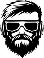 Cool Bearded Man with Sunglasses Design for Tattoos and Graphic Art vector