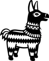 Stylized Llama Illustration with Geometric Patterns for Craft Projects and Design vector