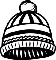Stylish Knitted Beanie Hat Design for Winter Apparel and Fashion Projects vector