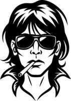 Stylish Male Character with Sunglasses and Cigarette Art for Tattoo and Design vector