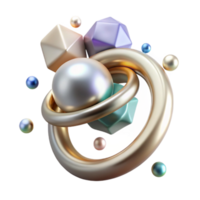 wonderful contemporary Pearl Ring Cocktail Ring Design Isolated on Transparent Background detailed png
