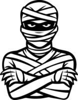 Mysterious Mummy Character Illustration for Halloween Decor and Educational Projects vector