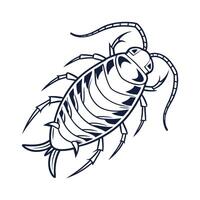 Corixa Punctata Waterbug Design on White vector