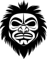 Bold Monochrome Gorilla Mask Illustration Ideal for Tattoo Designs and Graphic Art Projects vector