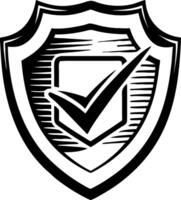 Shield with Check Mark for Security and Protection Themes in Design vector