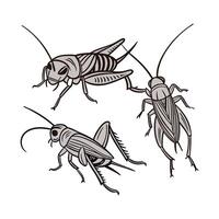 Crickets Group Design on White vector