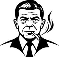 Vintage Man with Cigarette in Suit Retro Style Art vector