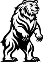 Powerful Bear Silhouette With Bold Lines Suitable for Tattoo Design and Graphic Art Projects vector