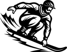 Dynamic Snowboarder in Action Thrilling Winter Sports Design for Apparel and Decor vector