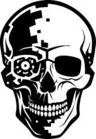 Digital Cybernetic Skull Graphic for Tattoo Design and Art Projects vector