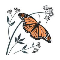 Beautiful Danaus Plexippus Design vector